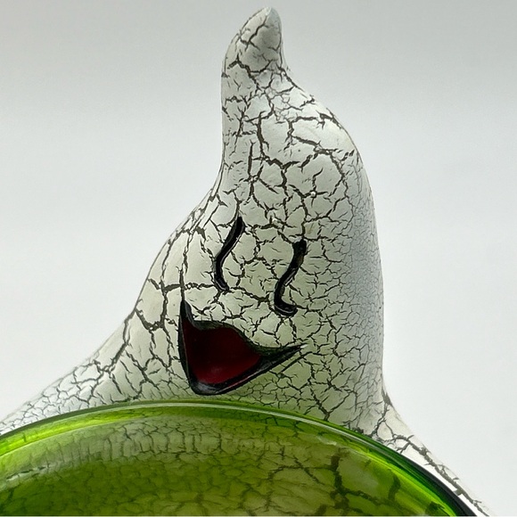 Rare Vtg Kirkland's Halloween Crackled Ghost Candleholder w Green Glass Votive - Picture 5 of 15